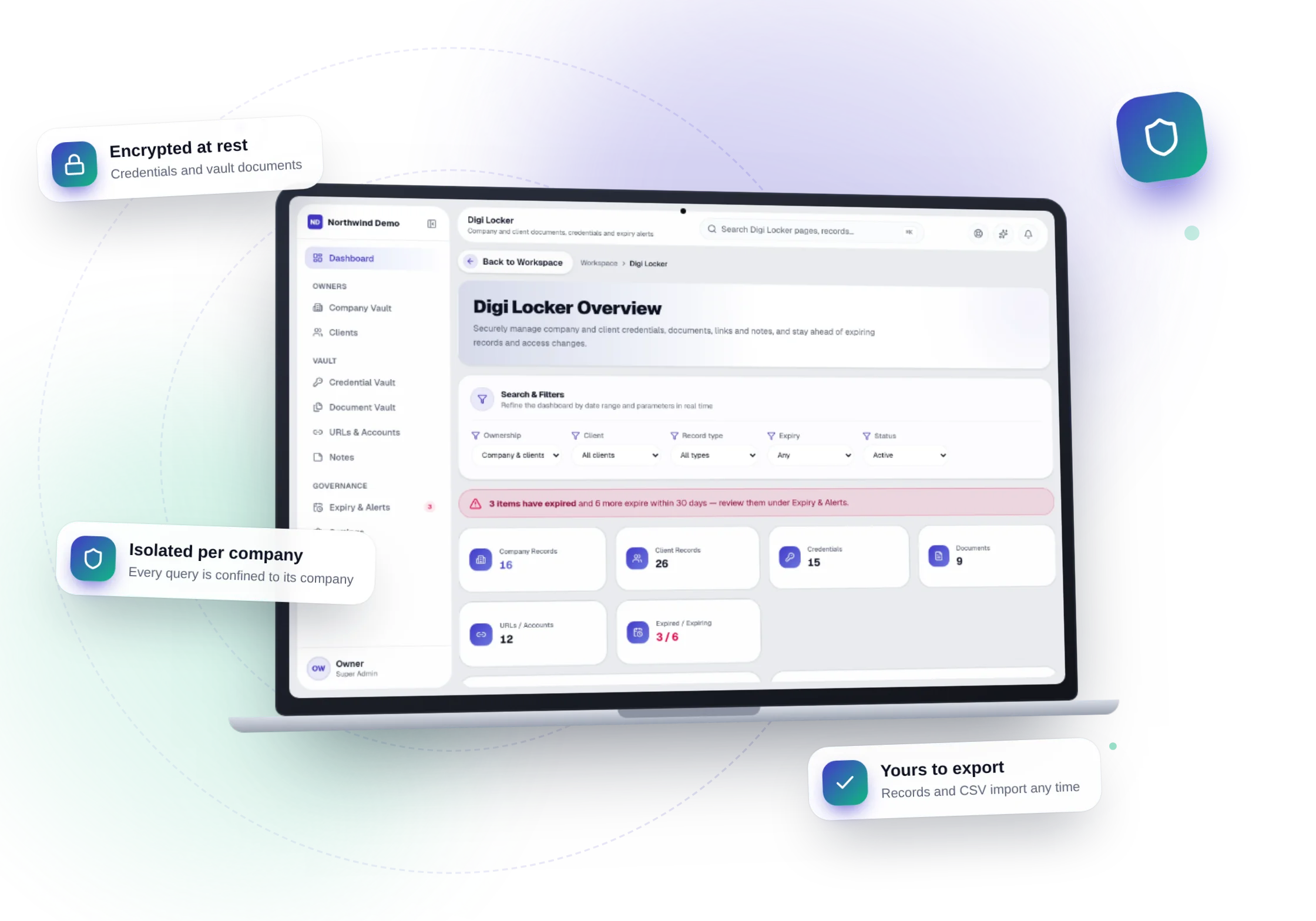 Digi Locker — the real product, on its own artwork