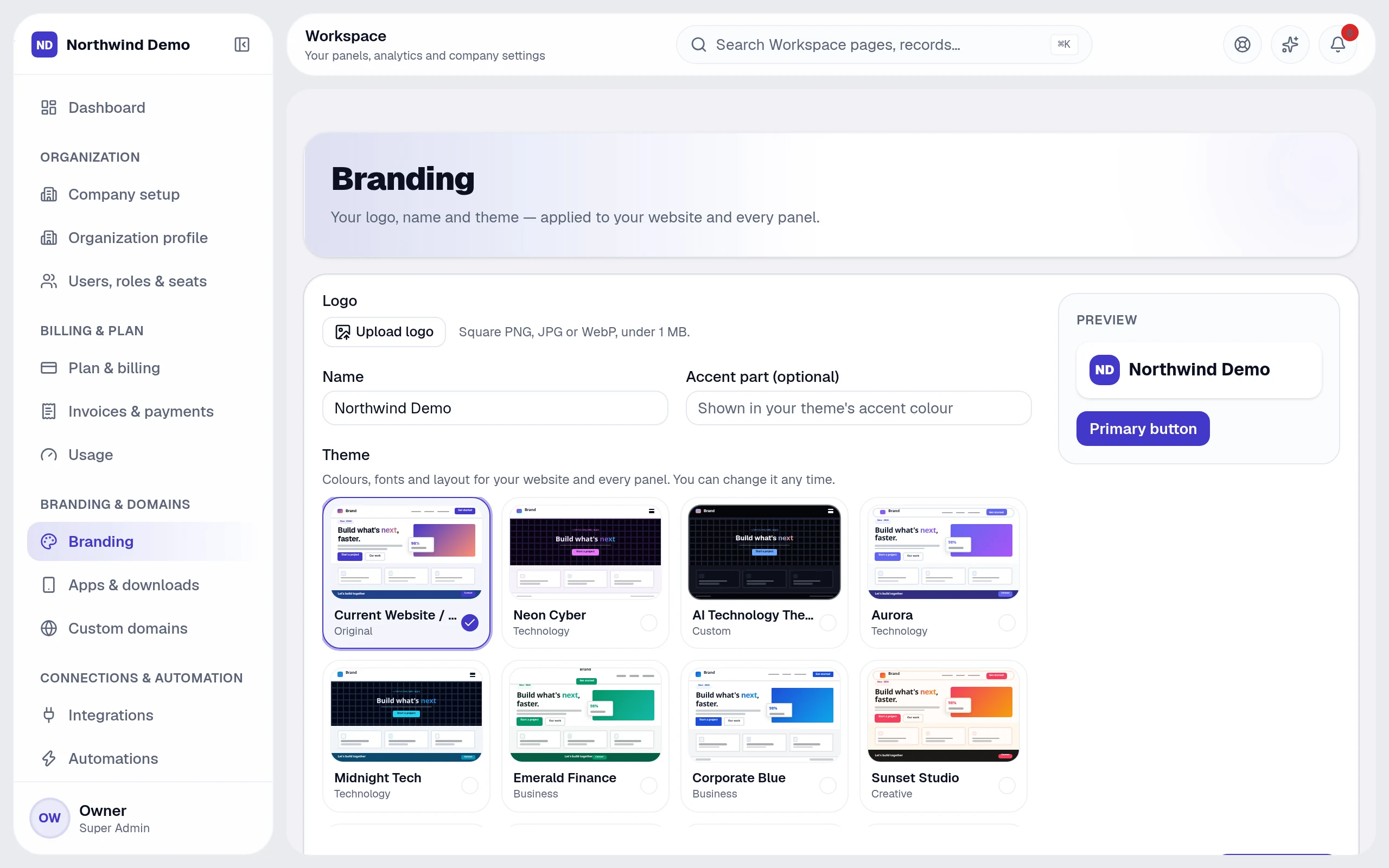 Workspace: Branding